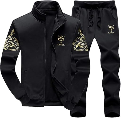 Men's 2 Pieces Tracksuits Running Jogging Sports Suits Athletic Long Sleeve Sweatsuit