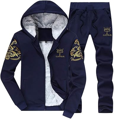 Men's 2 Pieces Tracksuits Running Jogging Sports Suits Athletic Long Sleeve Sweatsuit
